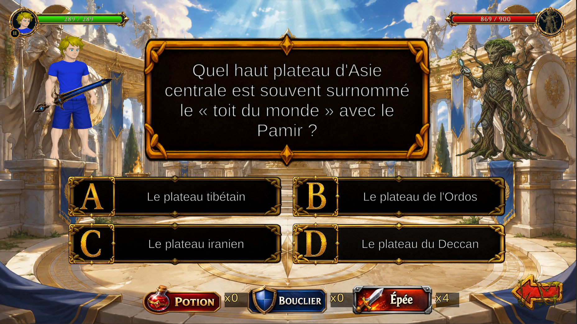 Capture officielle RPGQuizz : combat